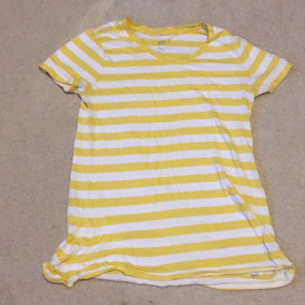 Yellow and white striped shirt